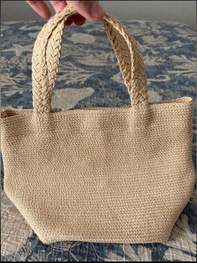 Talbots Straw Bag Lined in Pink